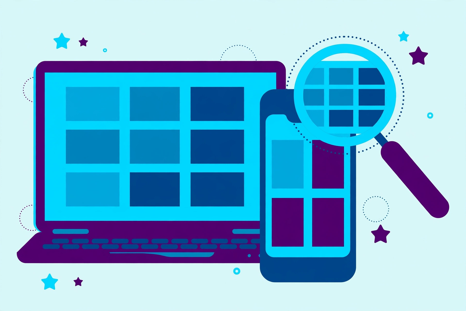 Reviewing agency portfolio websites on a phone and laptop the way a customer would