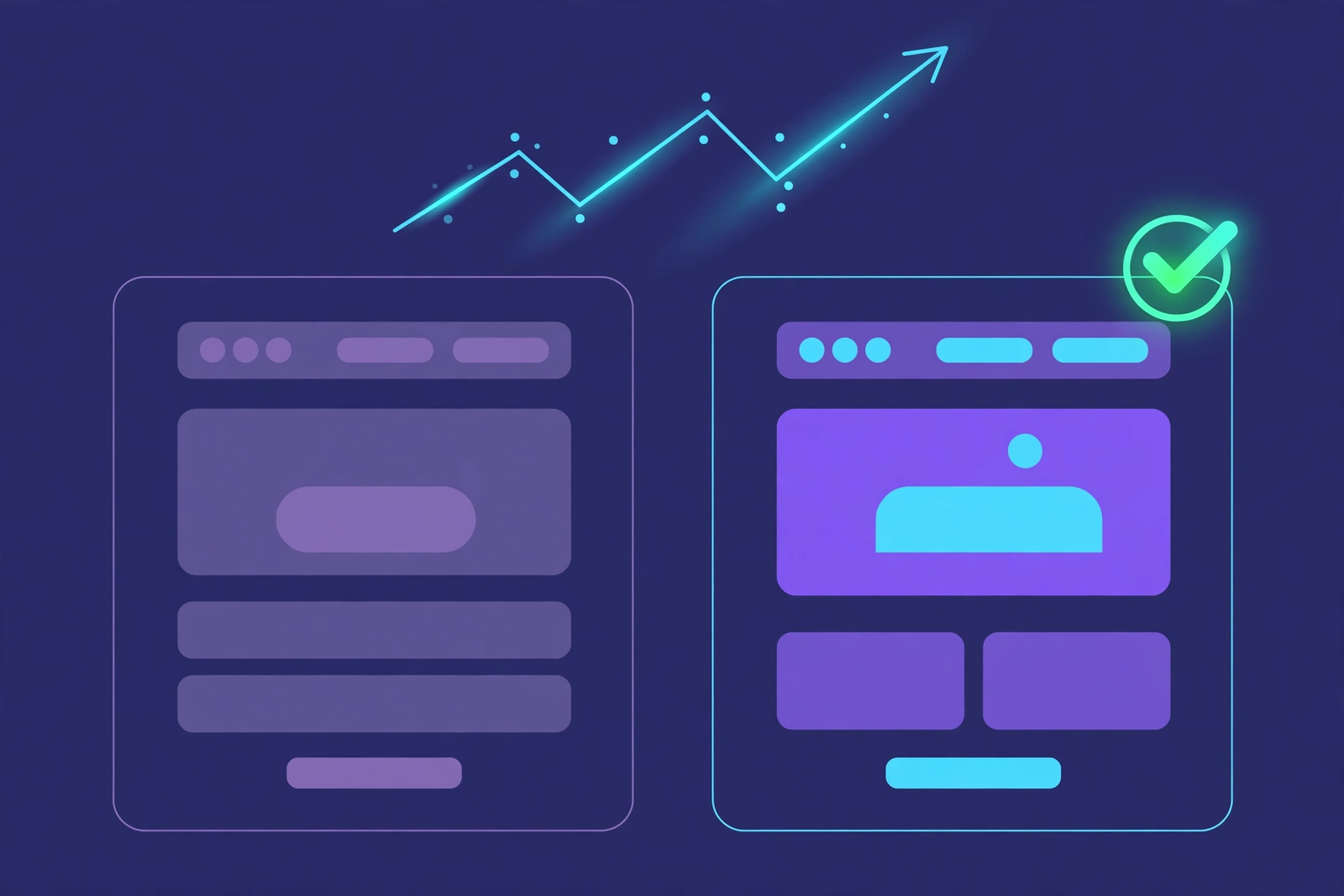 A/B testing a landing page headline and call to action to find the version that converts more visitors