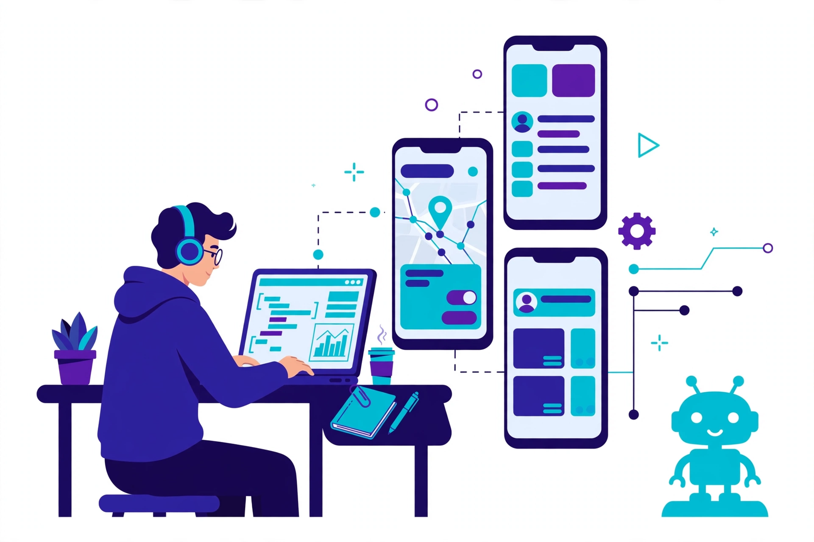 Android app development illustration