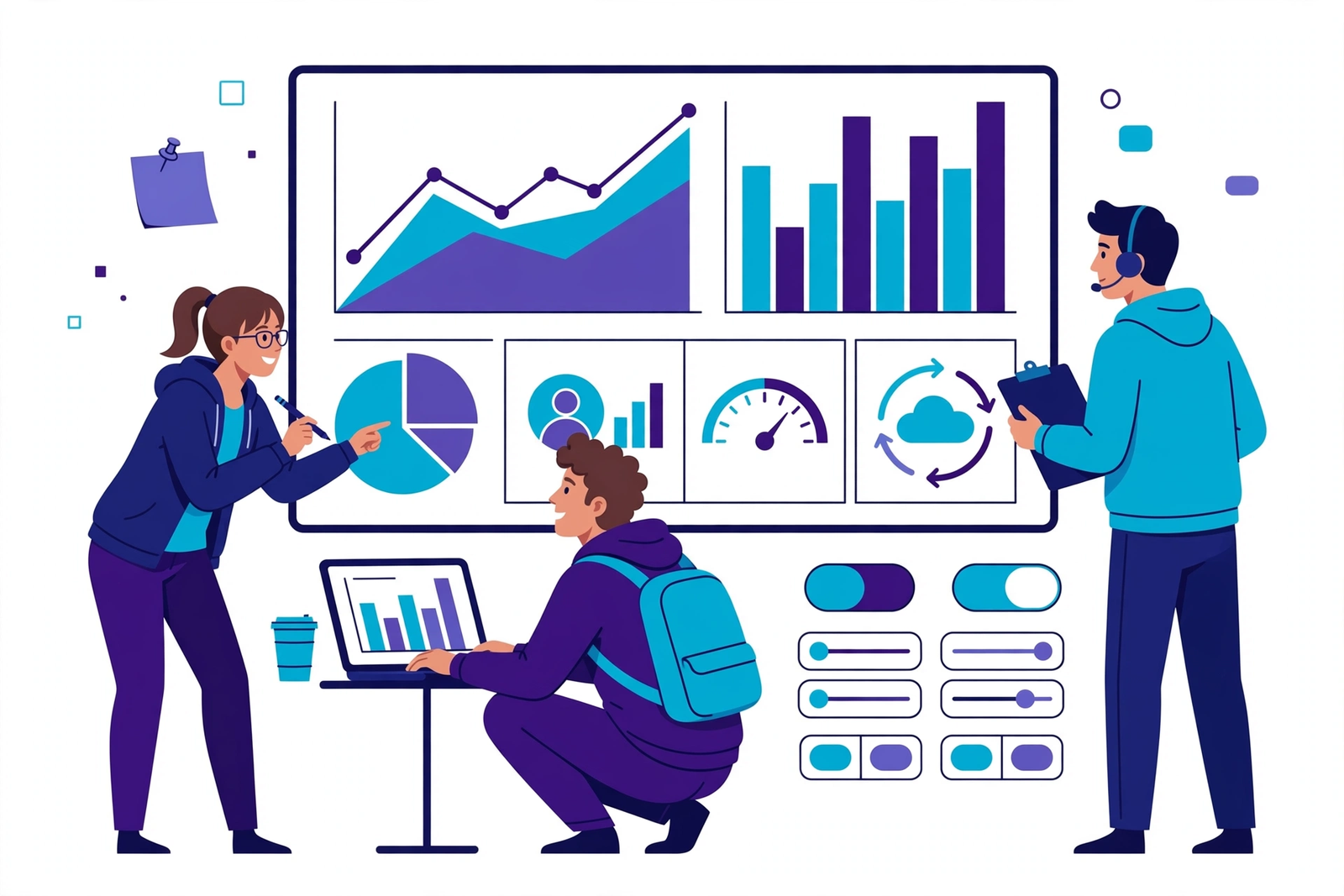 Custom software development illustration