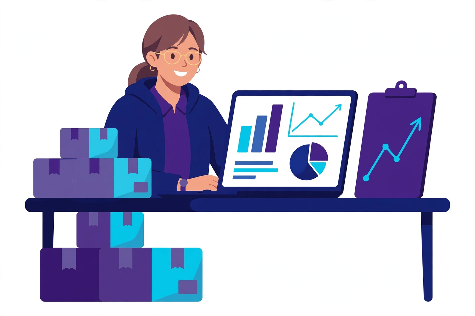 Shopify SEO illustration showing an online store attracting organic shoppers