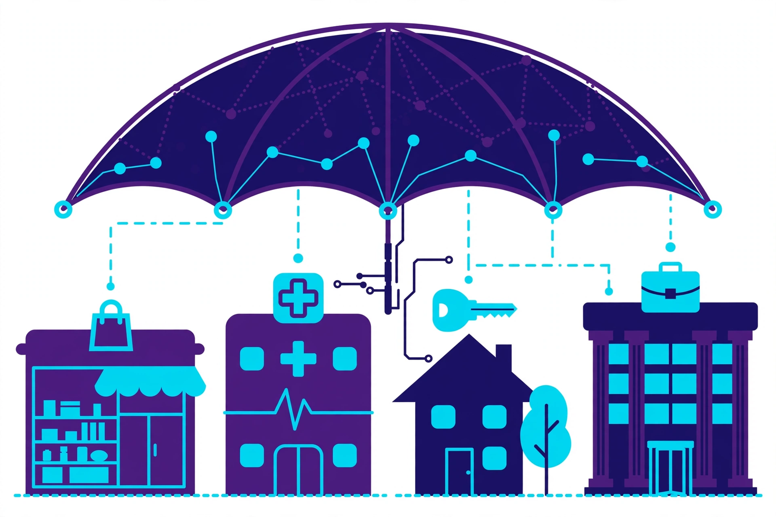 Industries we serve illustration showing diverse UK business sectors