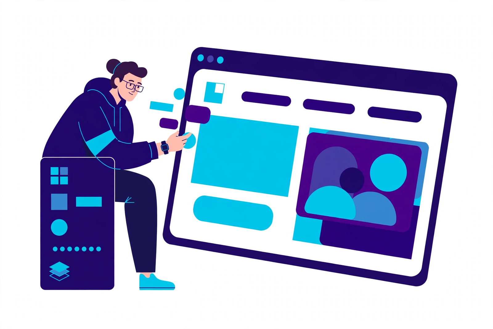 Landing page design illustration