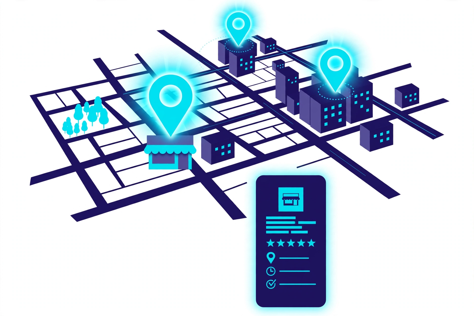 Local business visibility illustration