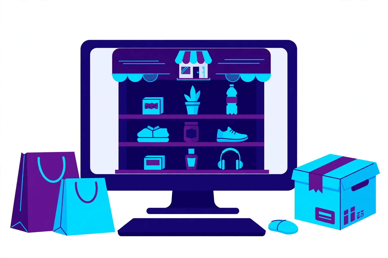 Custom Shopify store design illustration