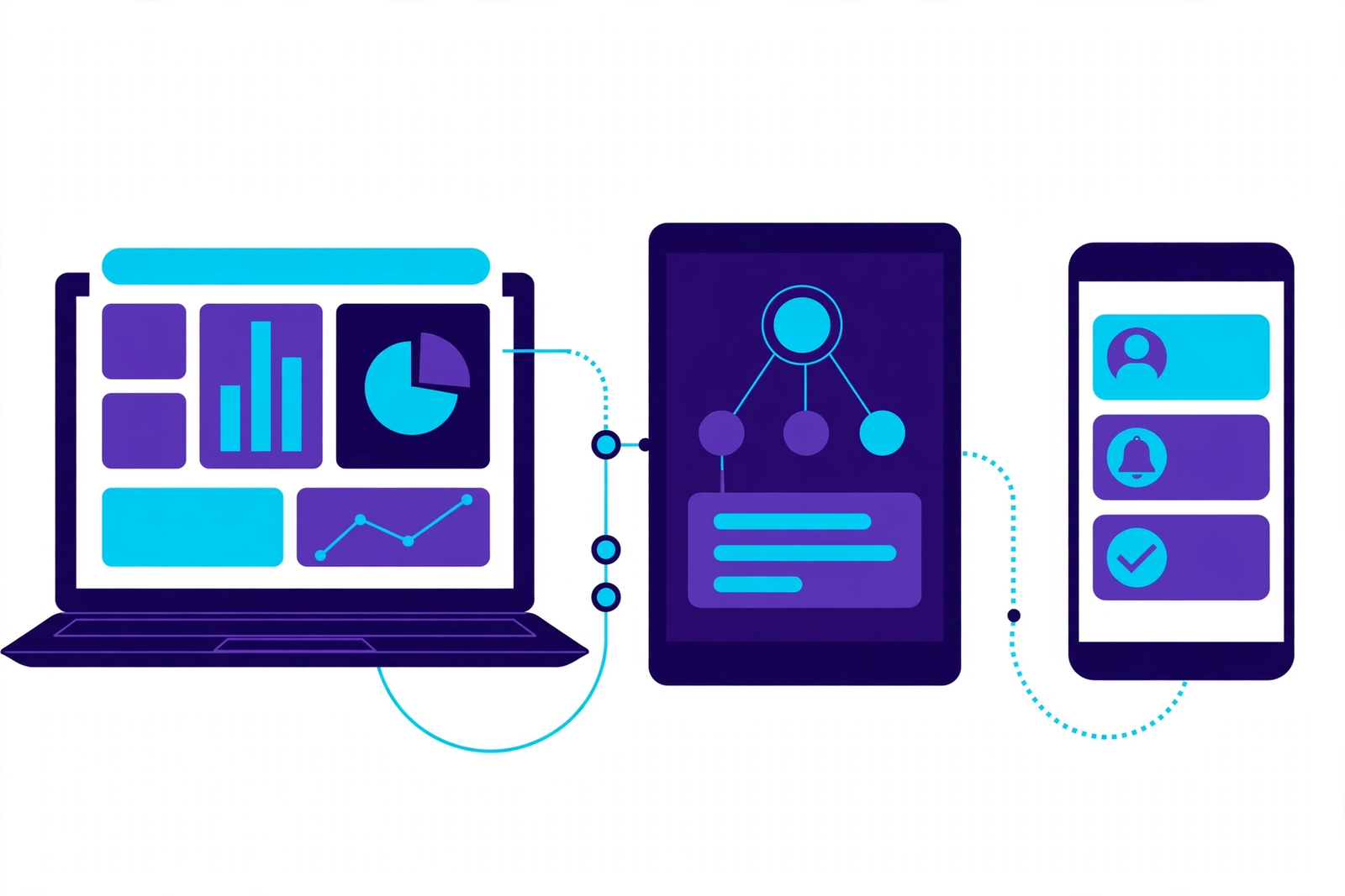 Web application development illustration